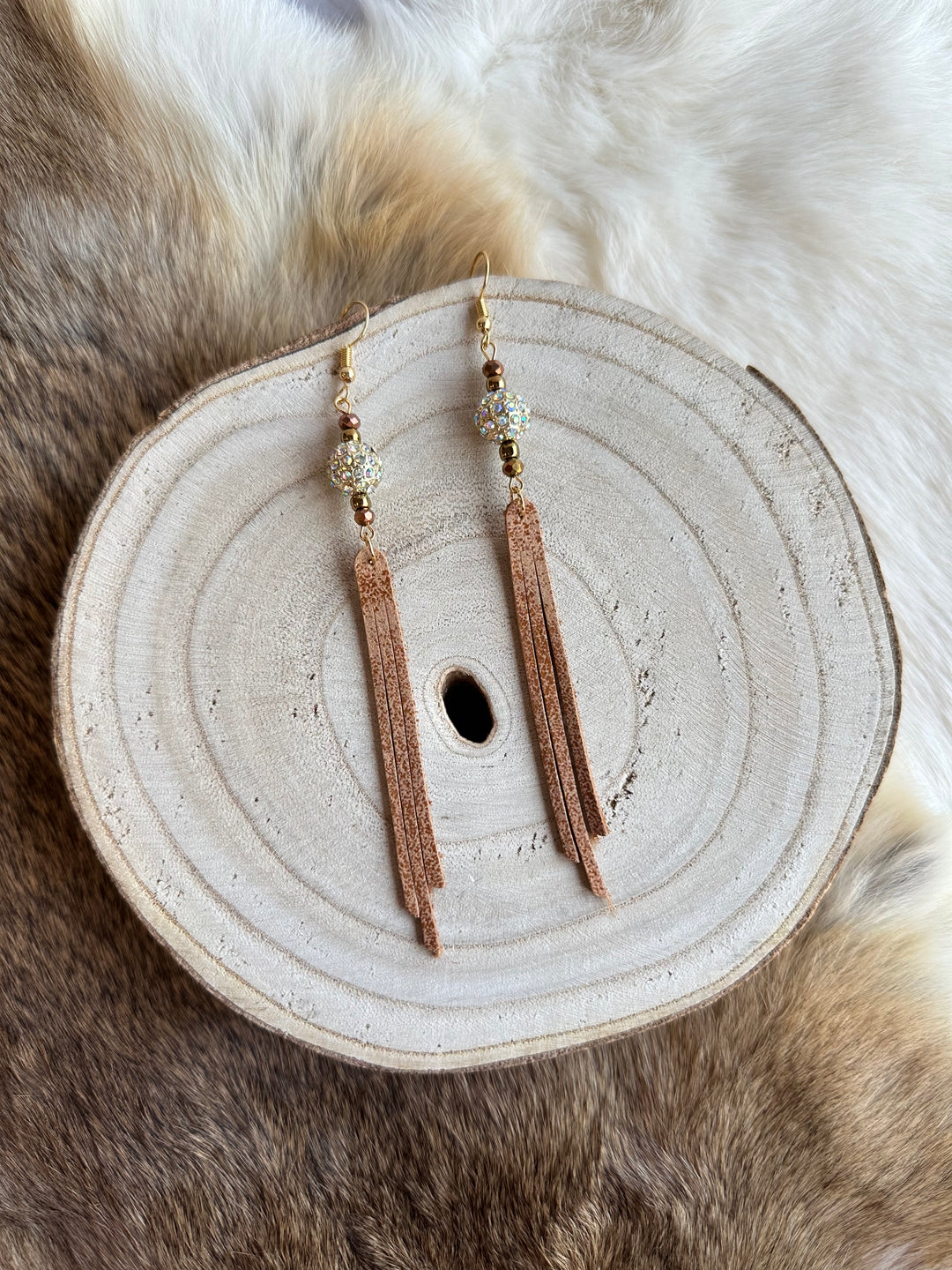 Beth Rose Designs Leather Fringe Earrings