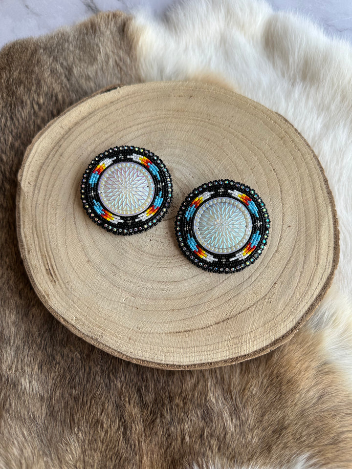 Four D XL Beaded Earrings