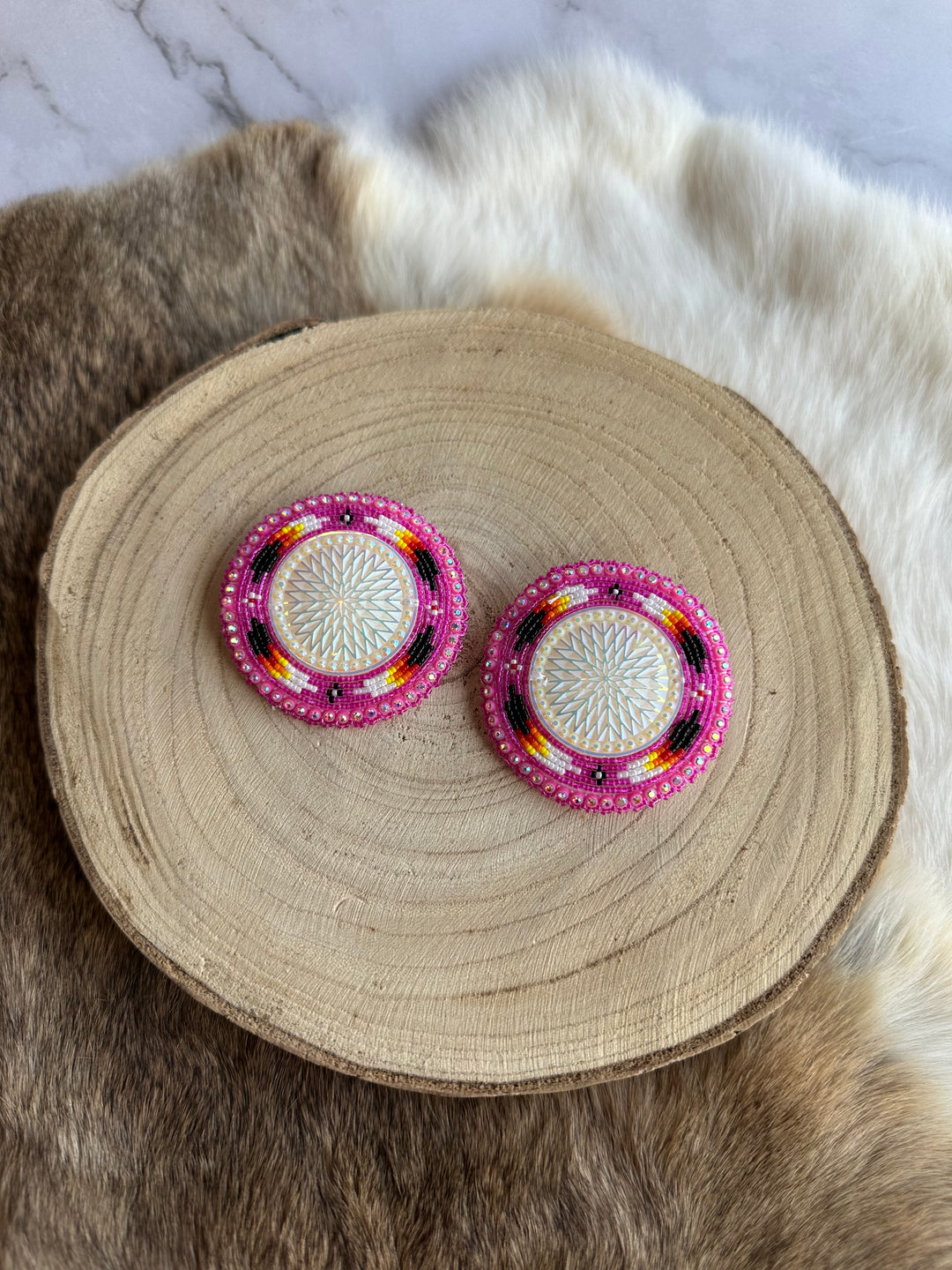 Four D XL Beaded Earrings