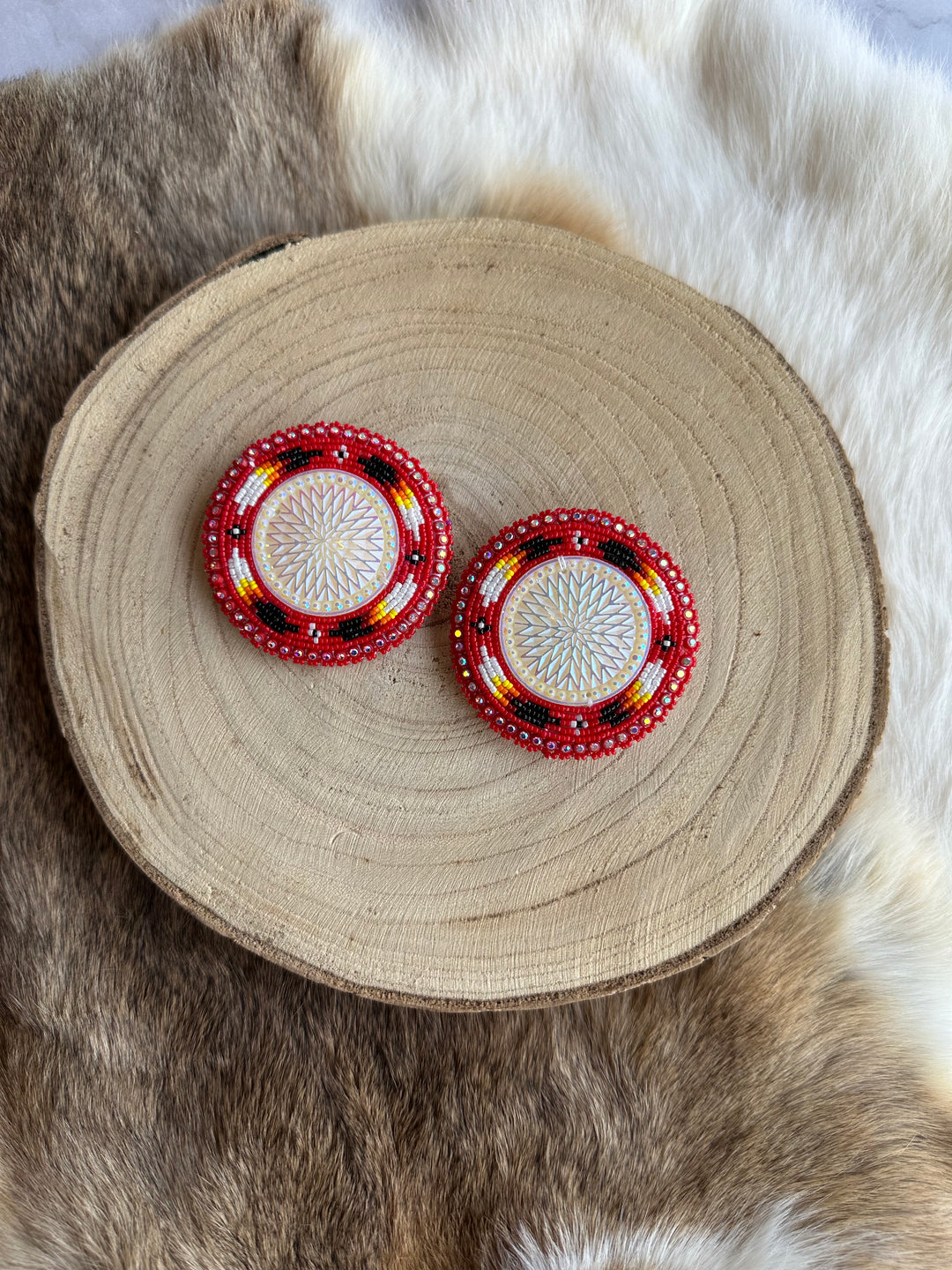 Four D XL Beaded Earrings