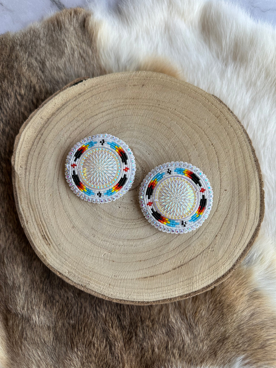 Four D XL Beaded Earrings