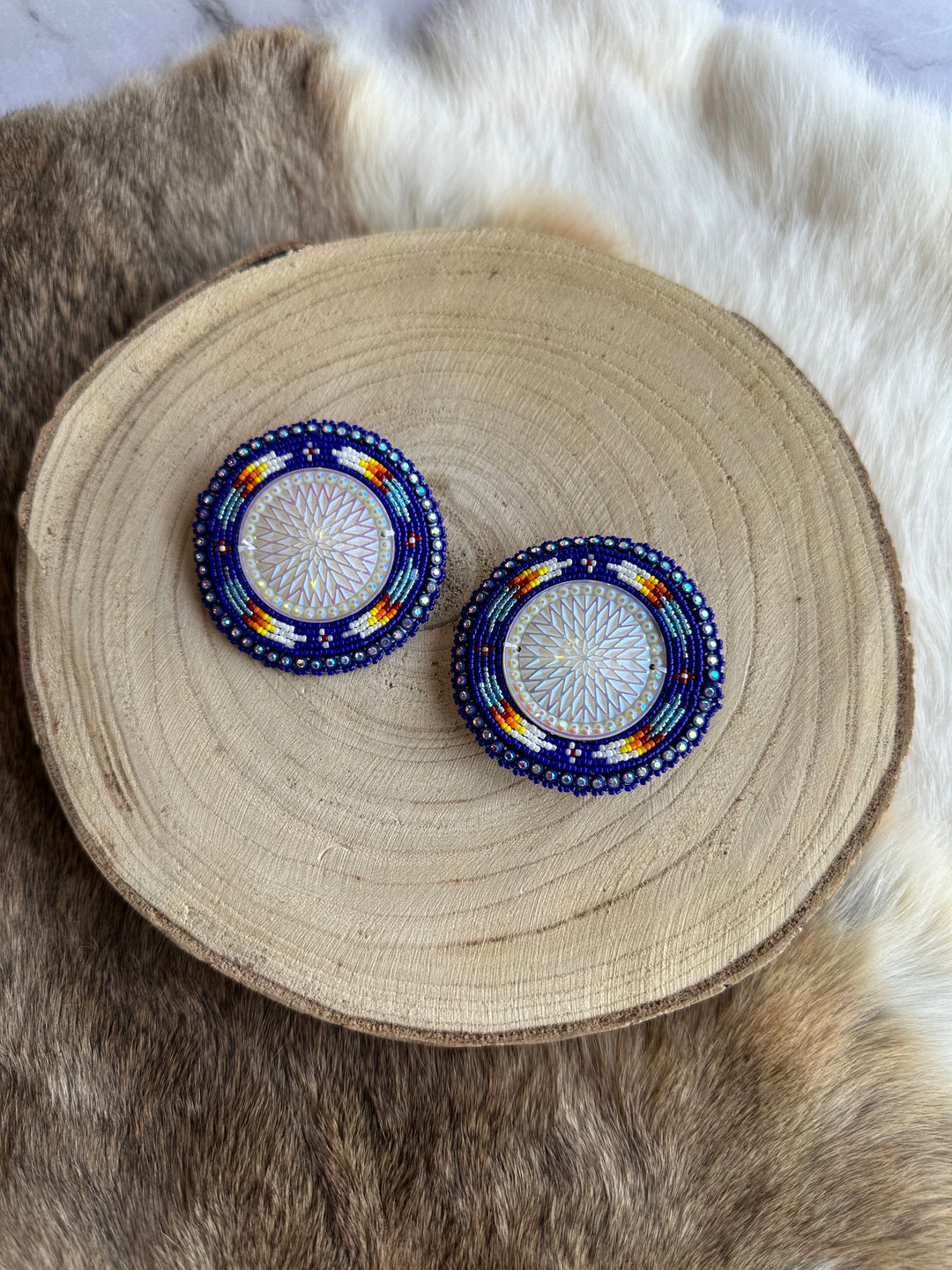 Four D XL Beaded Earrings