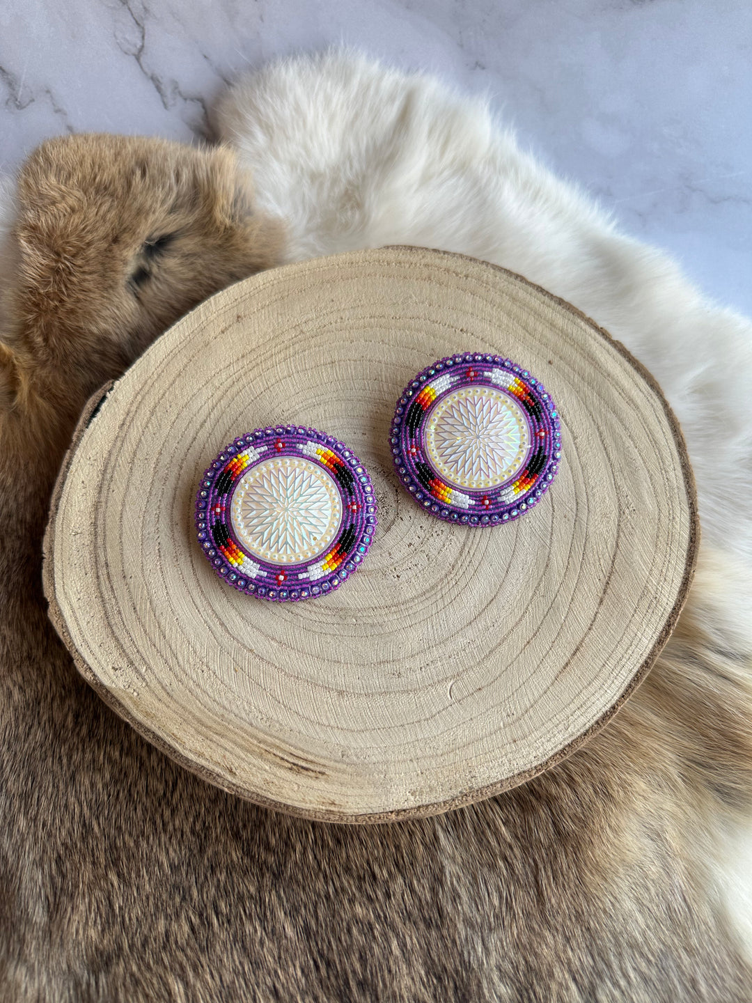 Four D XL Beaded Earrings