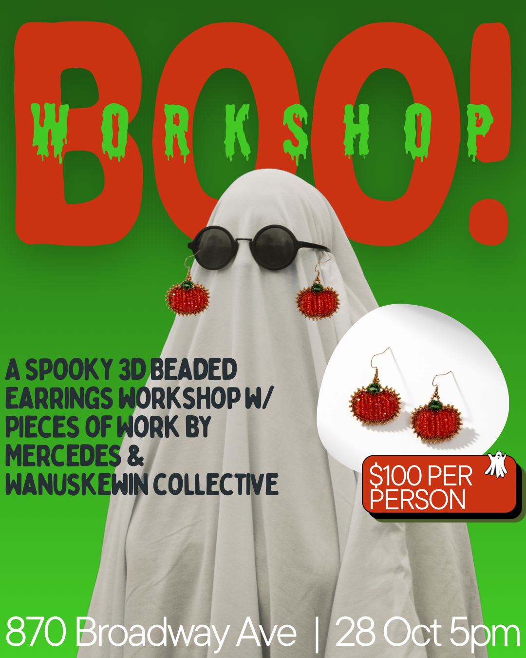 Halloween 3D Pumpkin Earrings Workshop