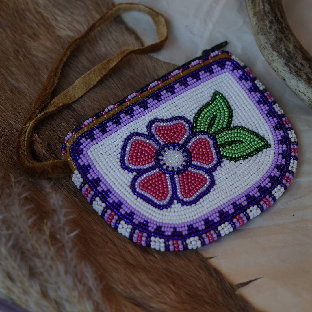 Virginia B. Beaded Moose Hide Coin Purse