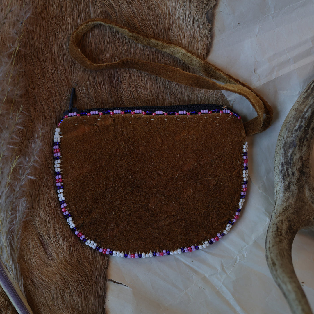 Virginia B. Beaded Moose Hide Coin Purse