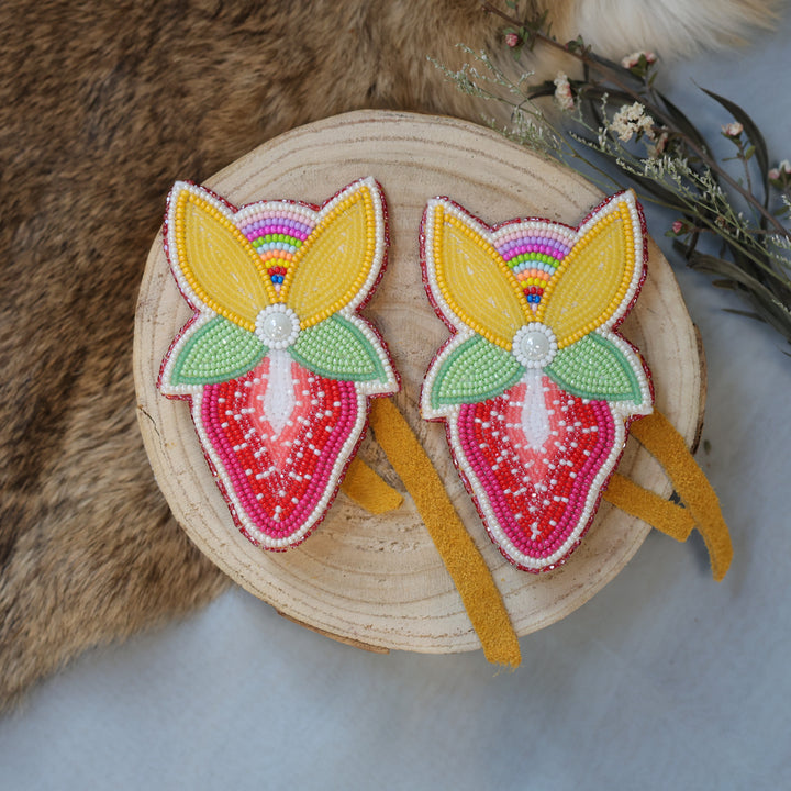Jess S. X-Large Blooming Strawberry Beaded Hair Ties