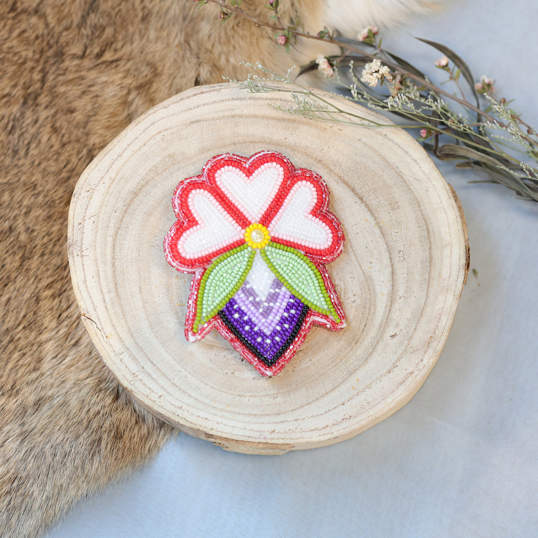 Jess S. Large Heart Strawberry Beaded Hair Pin
