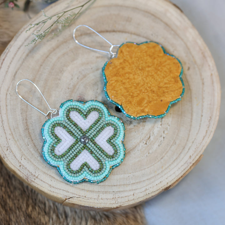 Jess S. Medium Heart Berry Beaded Earrings