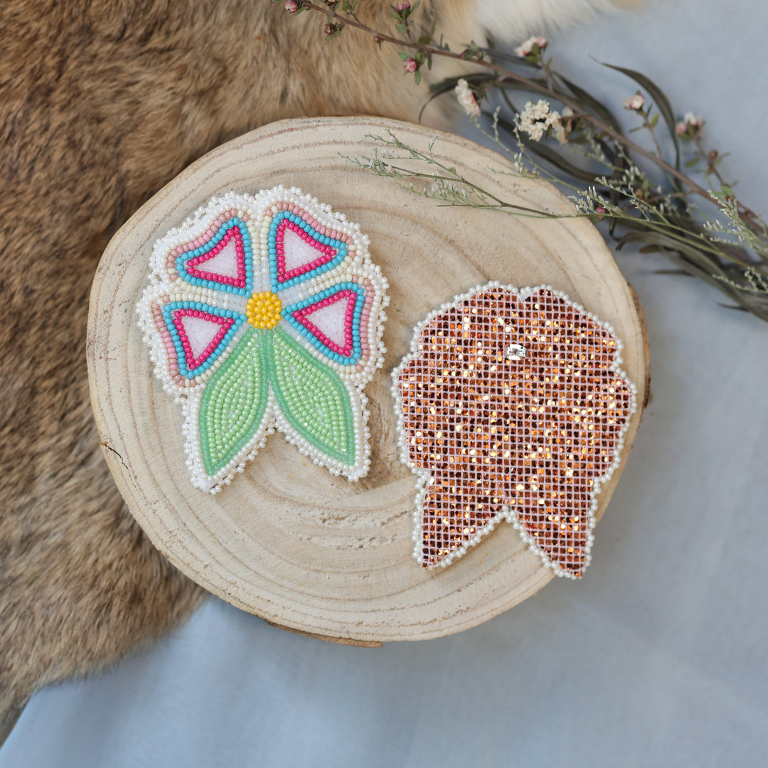 Jess S. Large Cream Floral Beaded Earrings