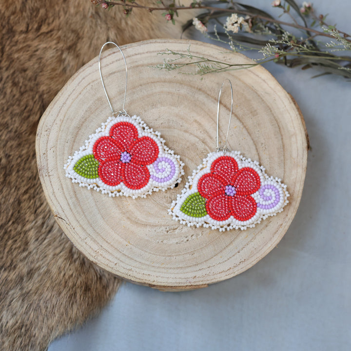 Jess S. Five Petal Beaded Earrings