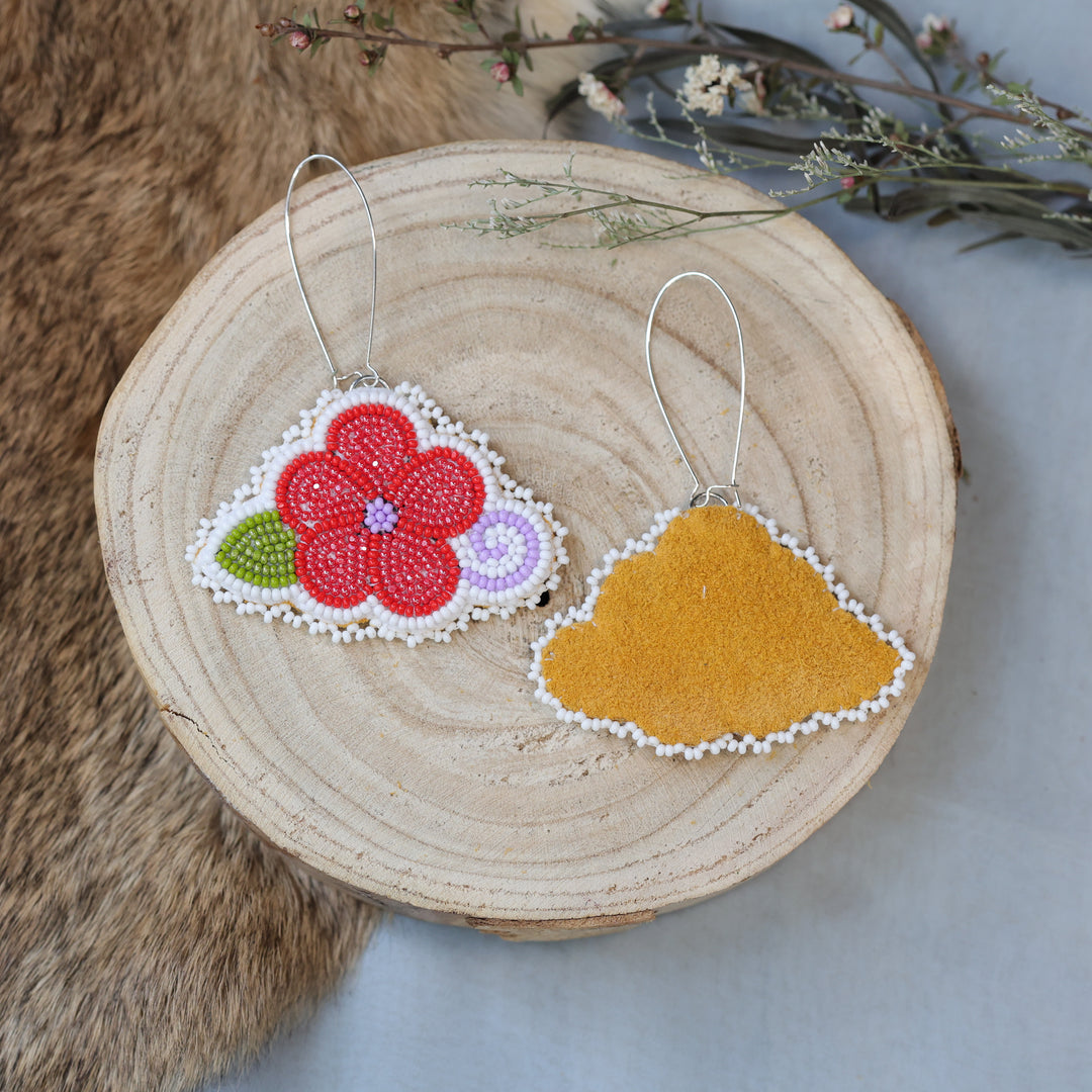Jess S. Five Petal Beaded Earrings
