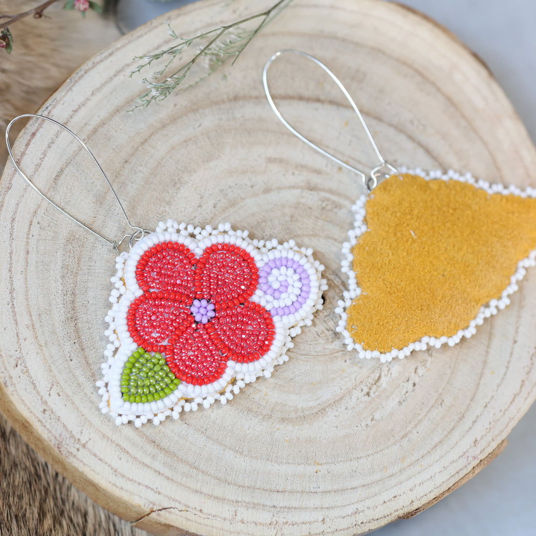 Jess S. Five Petal Beaded Earrings