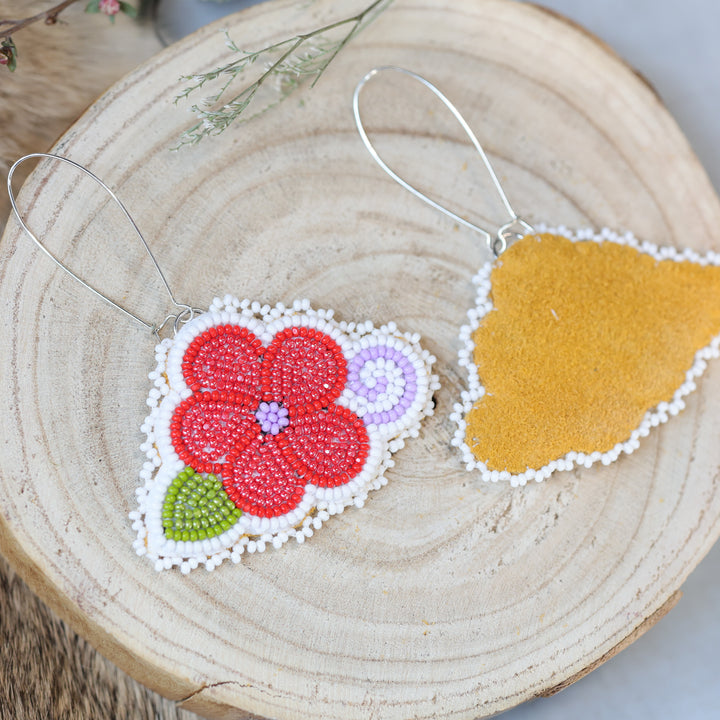 Jess S. Five Petal Beaded Earrings