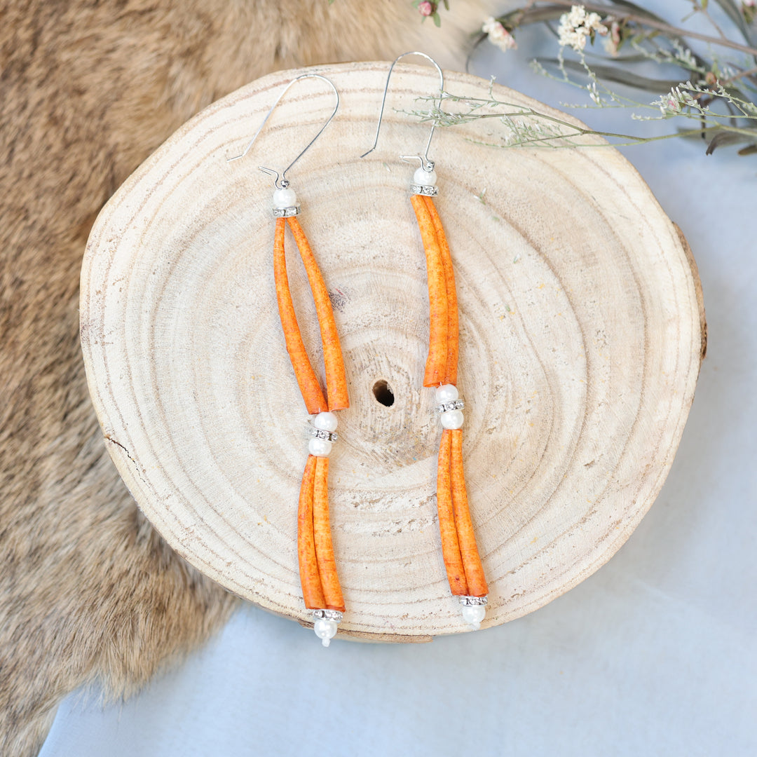 Jess S. Double Tiered Dentalium Earrings