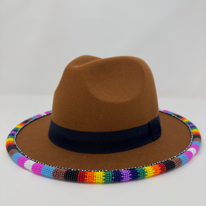 Shelley M Rhinestone Beaded Brim Fedora