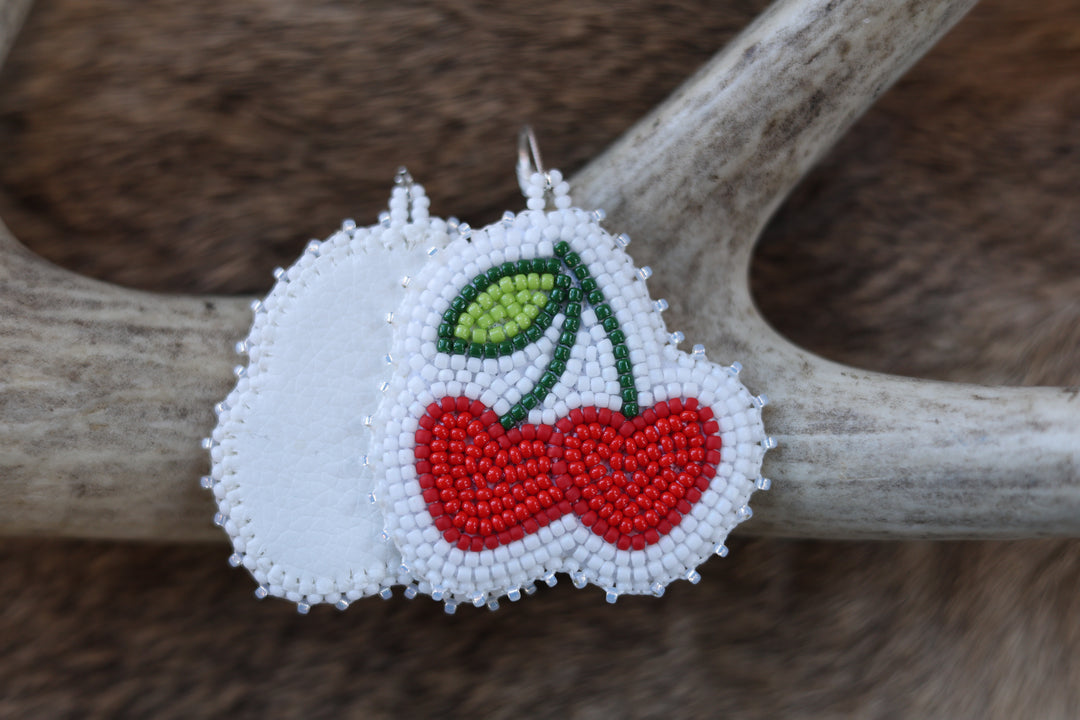 Keegan W. Cherry Hearts Beaded Earrings
