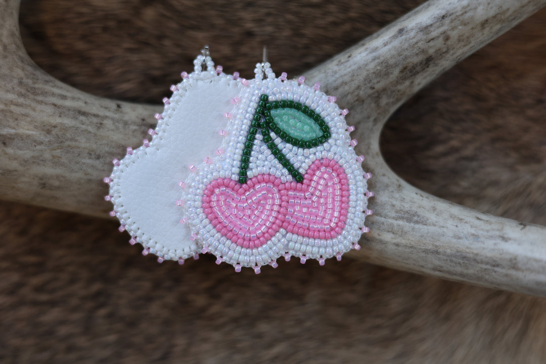 Keegan W. Cherry Hearts Beaded Earrings
