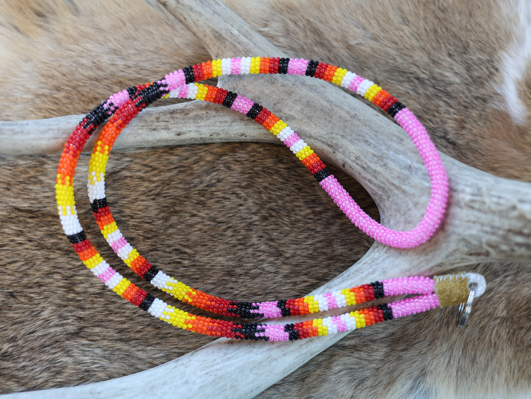 Keegan W. Fire Beaded Neck Lanyard