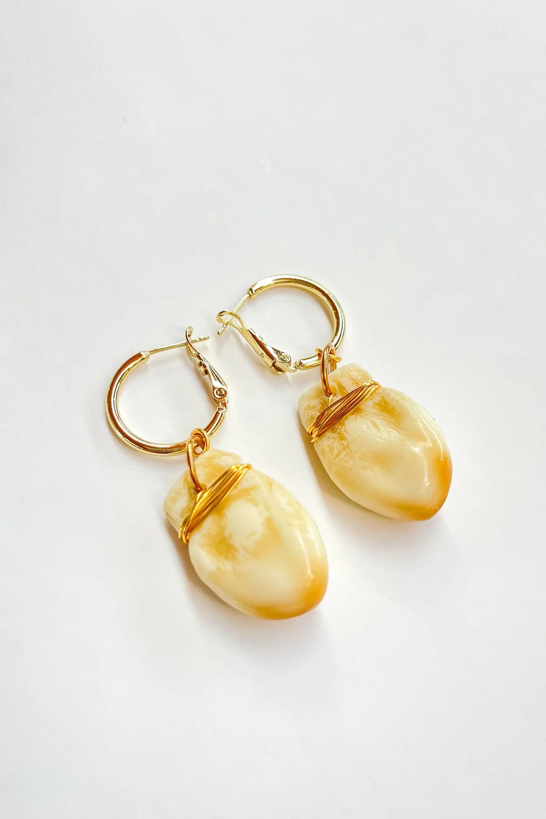 B. YELLOWTAIL Small Elk Ivory Hoop Earrings