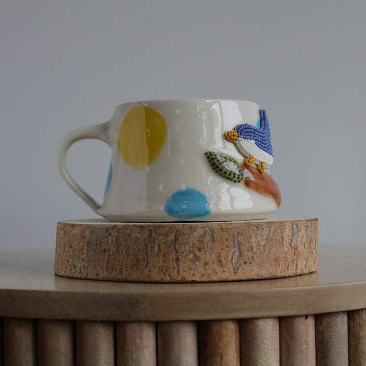 Mino Ode Designs Bird Beaded Mug