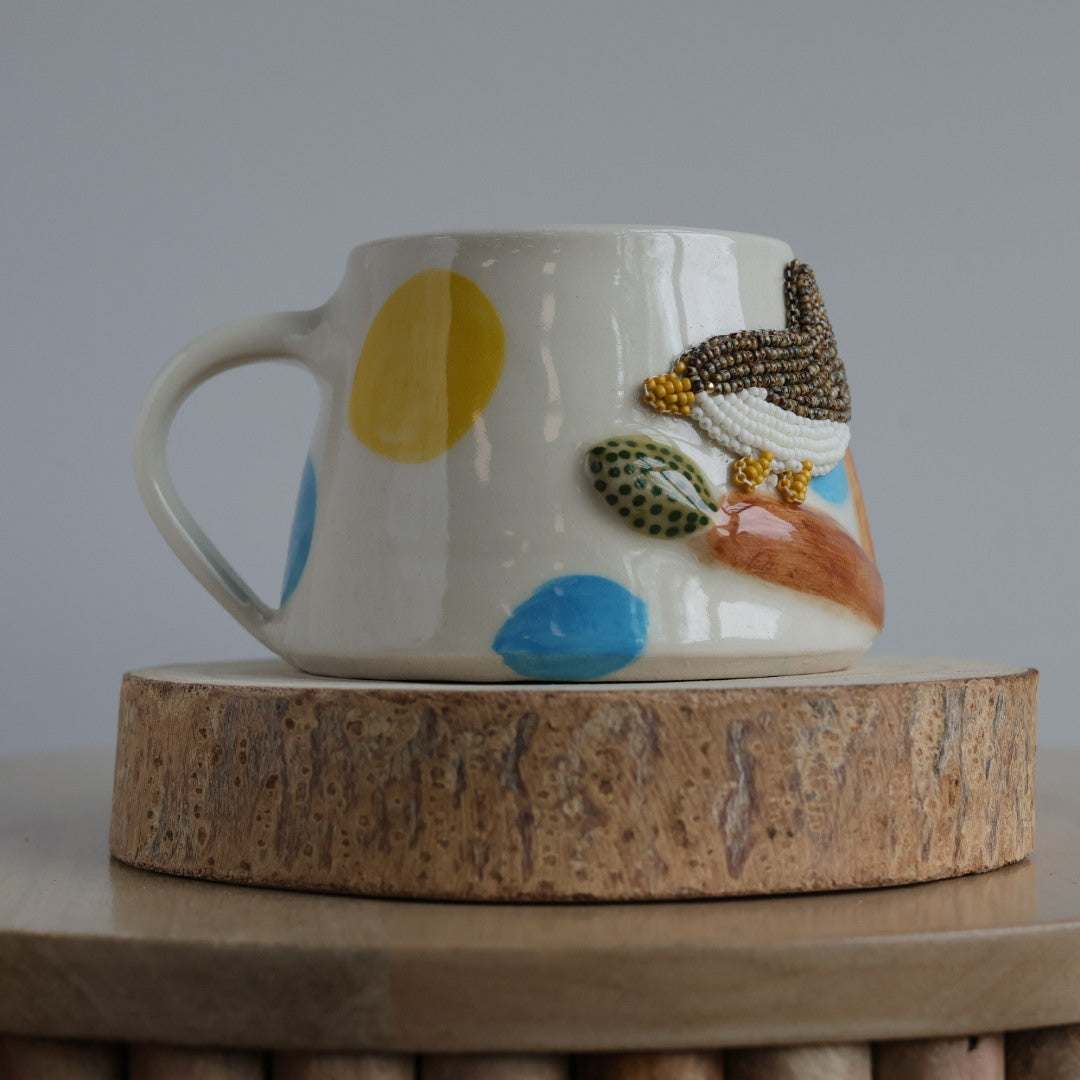 Mino Ode Designs Bird Beaded Mug