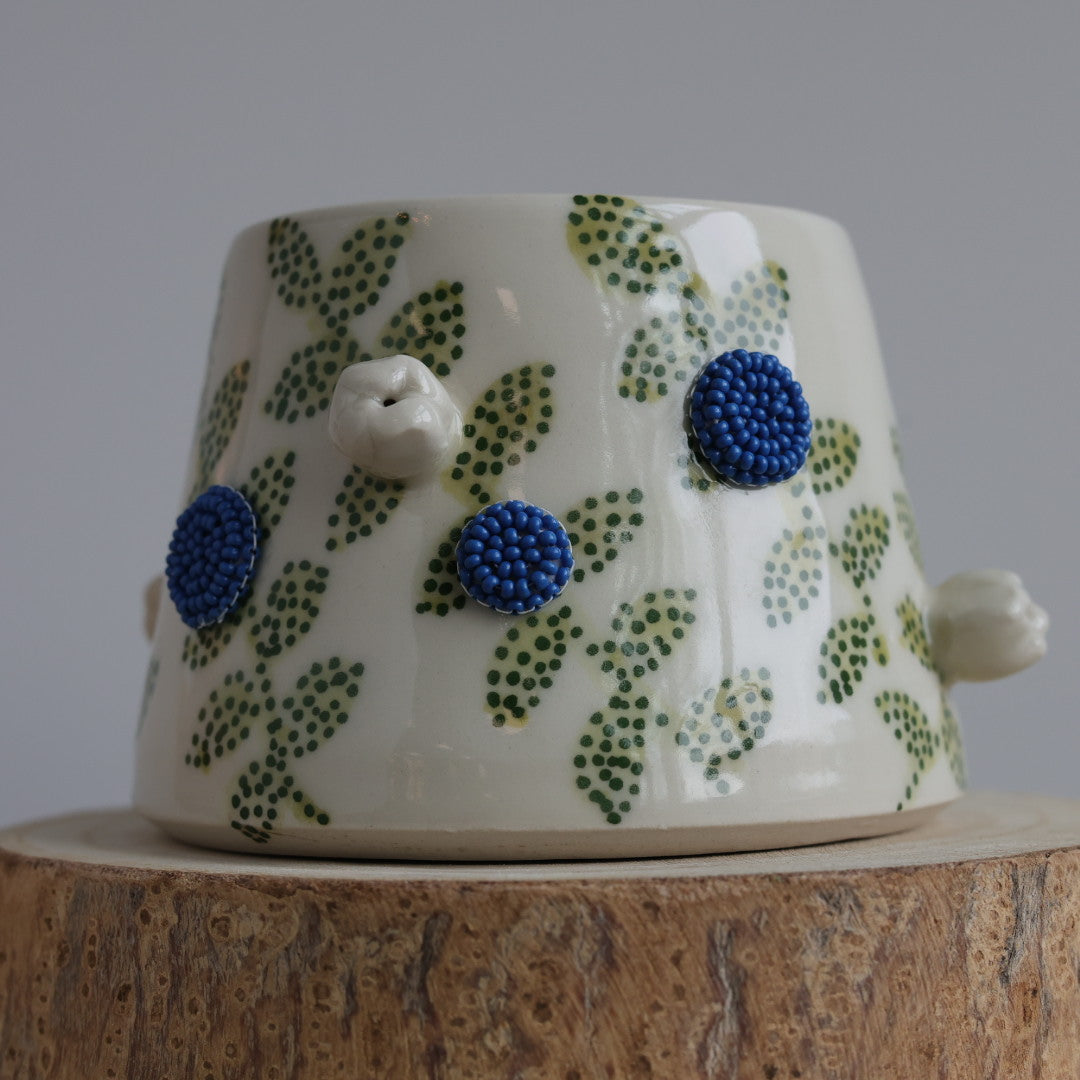 Mino Ode Designs Blueberry Beaded Mug