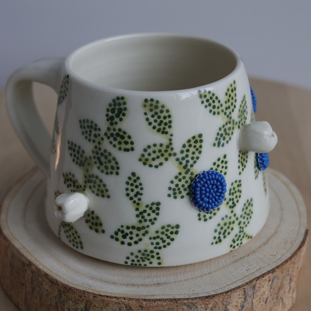 Mino Ode Designs Blueberry Beaded Mug