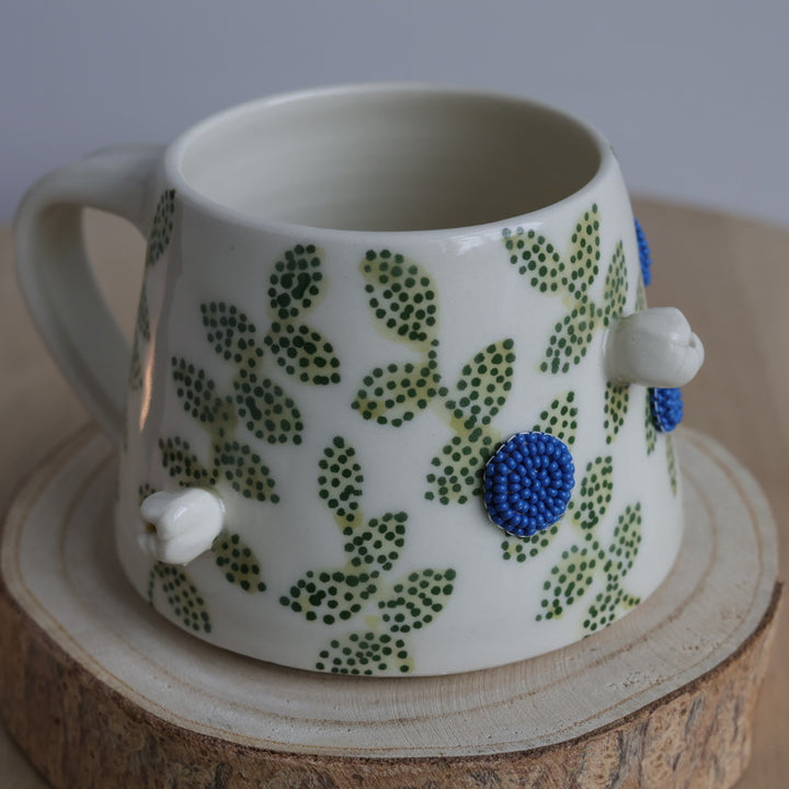 Mino Ode Designs Blueberry Beaded Mug