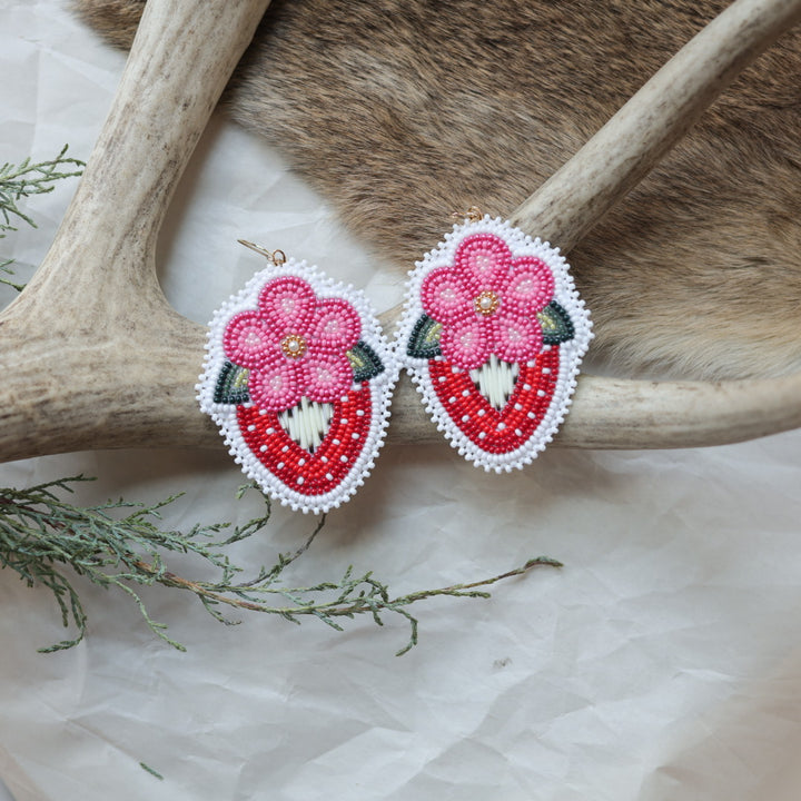 Keegan W. Strawberry Blossom Quill Earrings