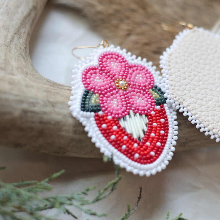 Keegan W. Strawberry Blossom Quill Earrings