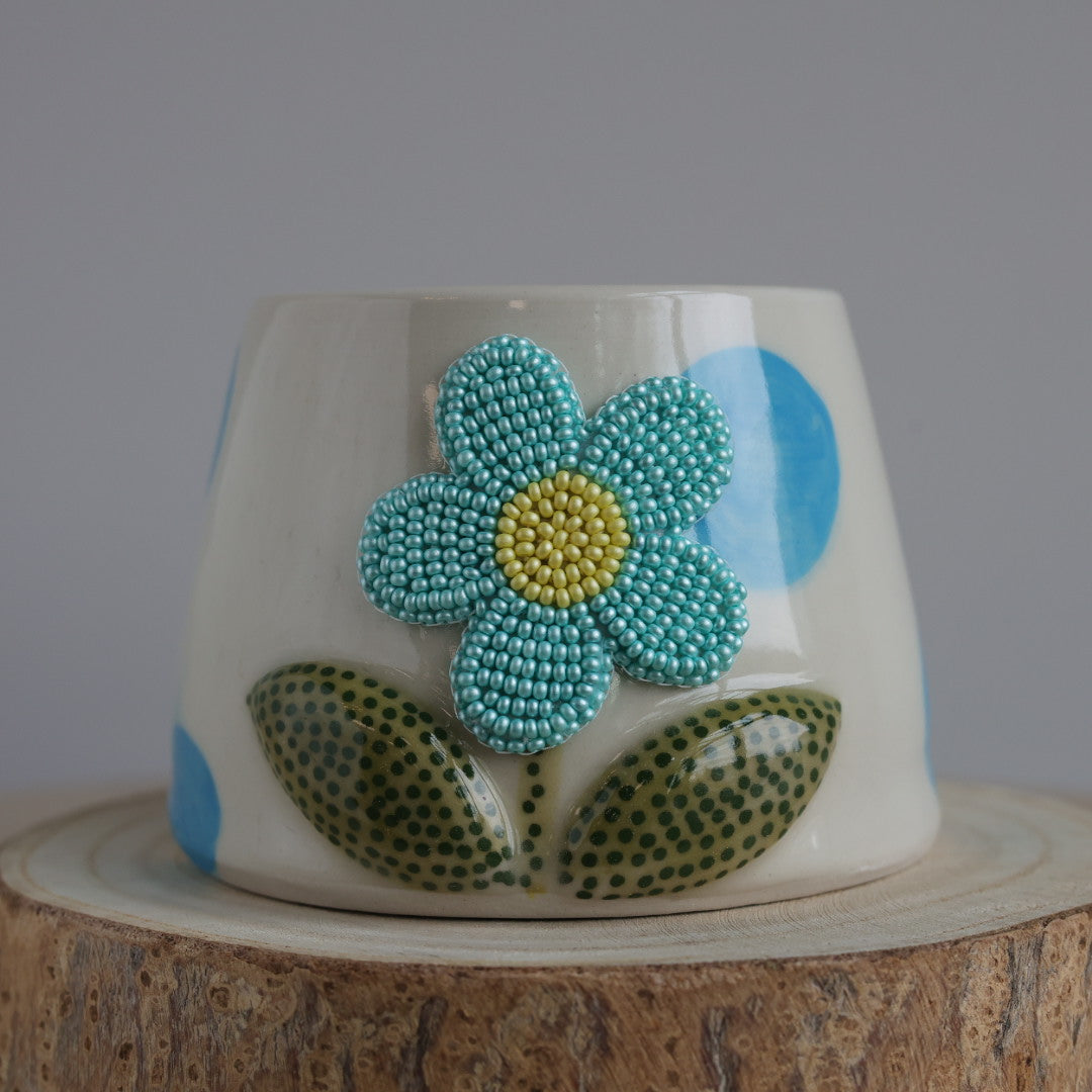 Mino Ode Designs Flower Beaded Mug