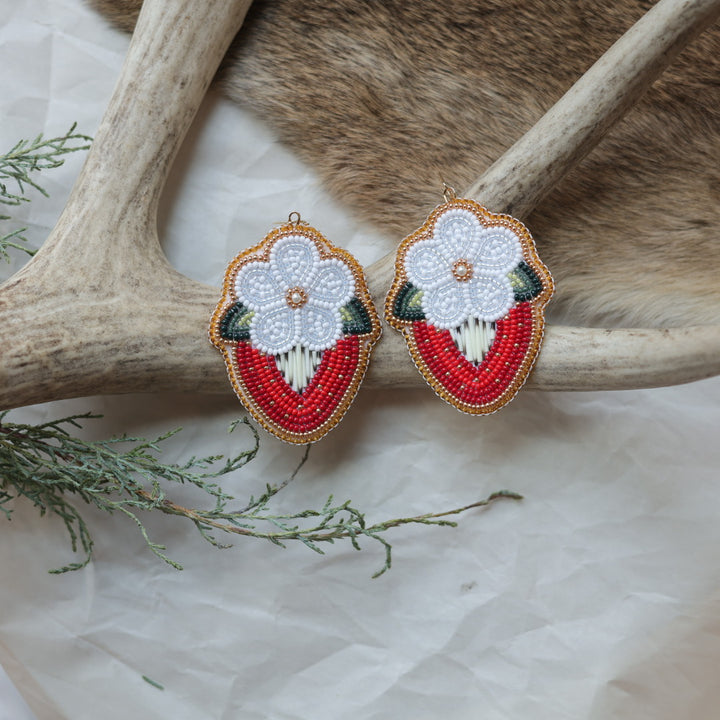 Keegan W. Strawberry Blossom Quill Earrings