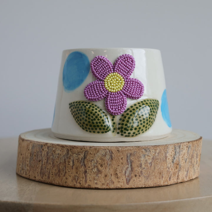 Mino Ode Designs Flower Beaded Mug