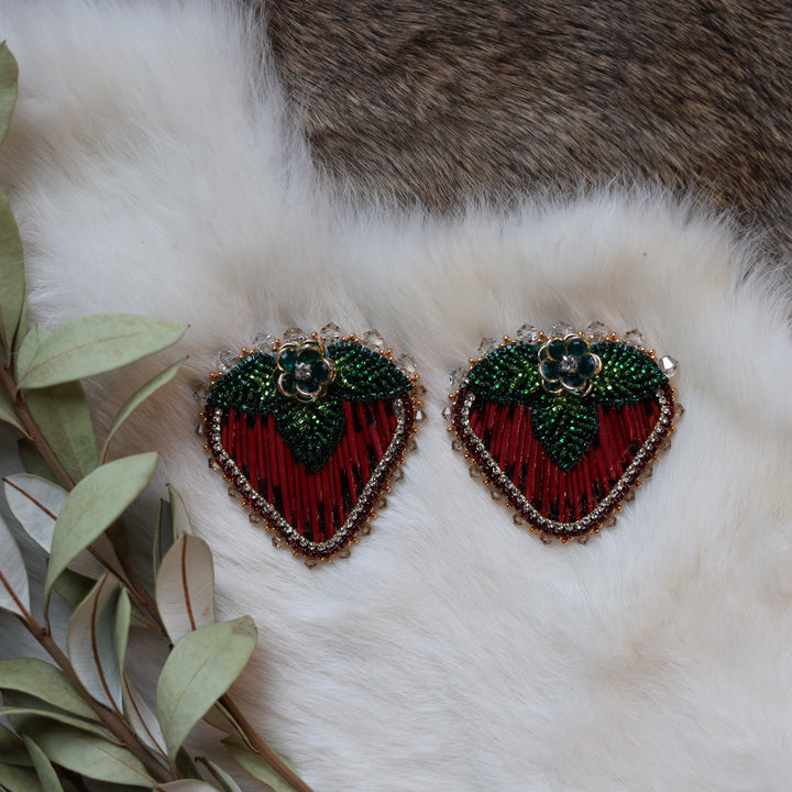 Pieces of Work by Mercedes Quill Strawberry Earrings