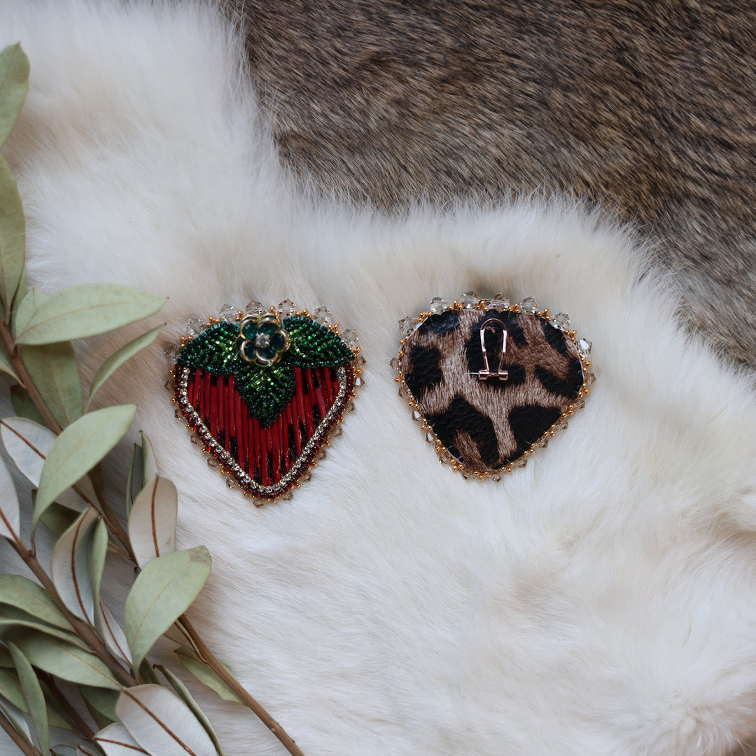 Pieces of Work by Mercedes Quill Strawberry Earrings