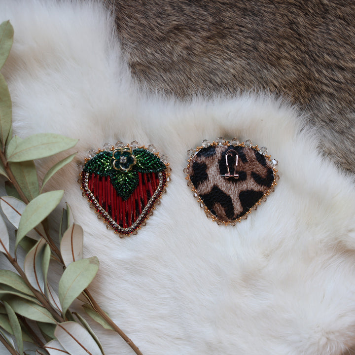 Pieces of Work by Mercedes Quill Strawberry Earrings