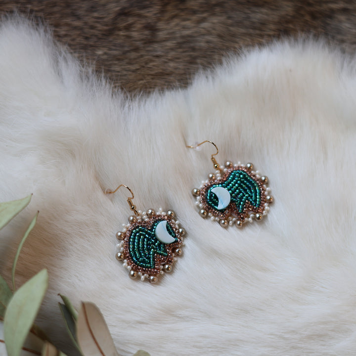 Pieces of Work by Mercedes Mini Bison Beaded Earrings
