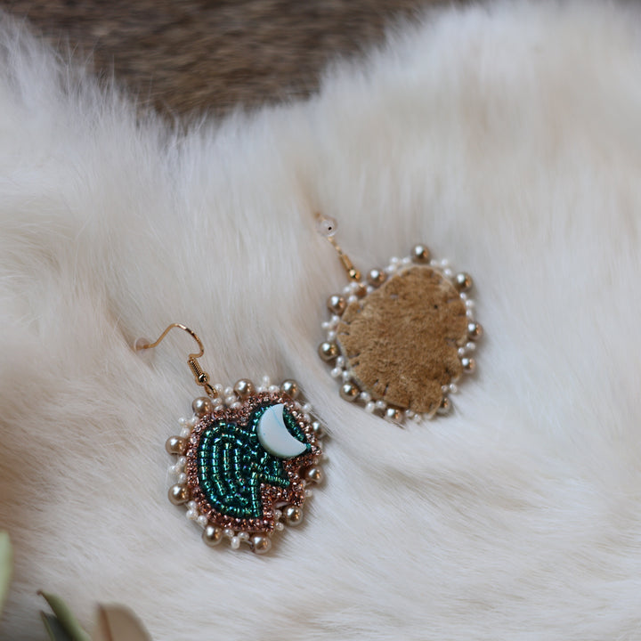 Pieces of Work by Mercedes Mini Bison Beaded Earrings