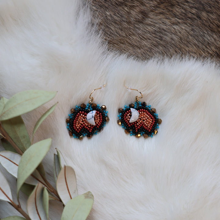 Pieces of Work by Mercedes Mini Bison Beaded Earrings