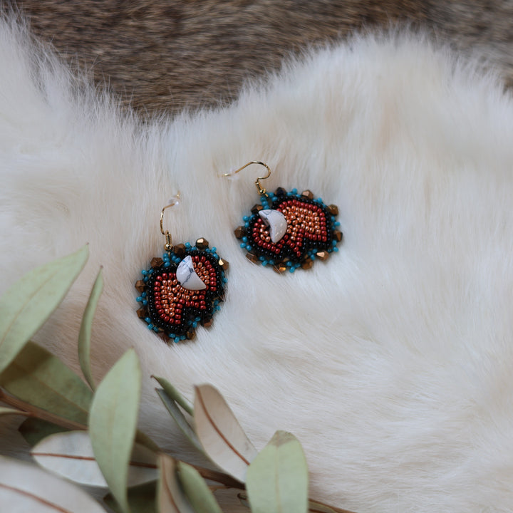 Pieces of Work by Mercedes Mini Bison Beaded Earrings