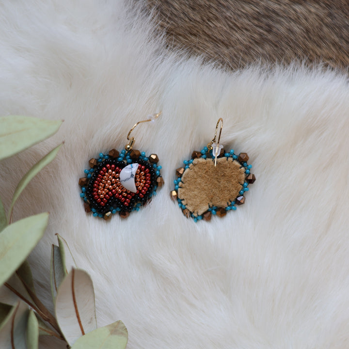 Pieces of Work by Mercedes Mini Bison Beaded Earrings