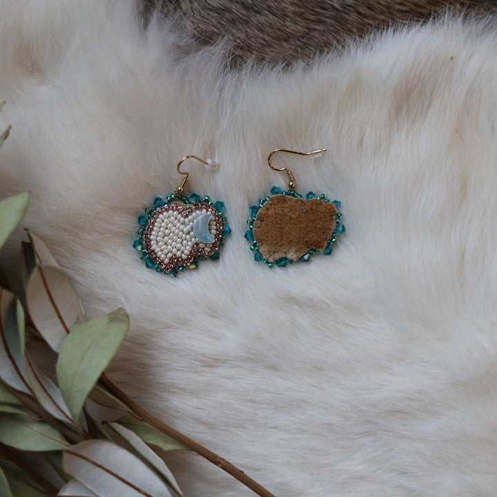 Pieces of Work by Mercedes Mini Bison Beaded Earrings