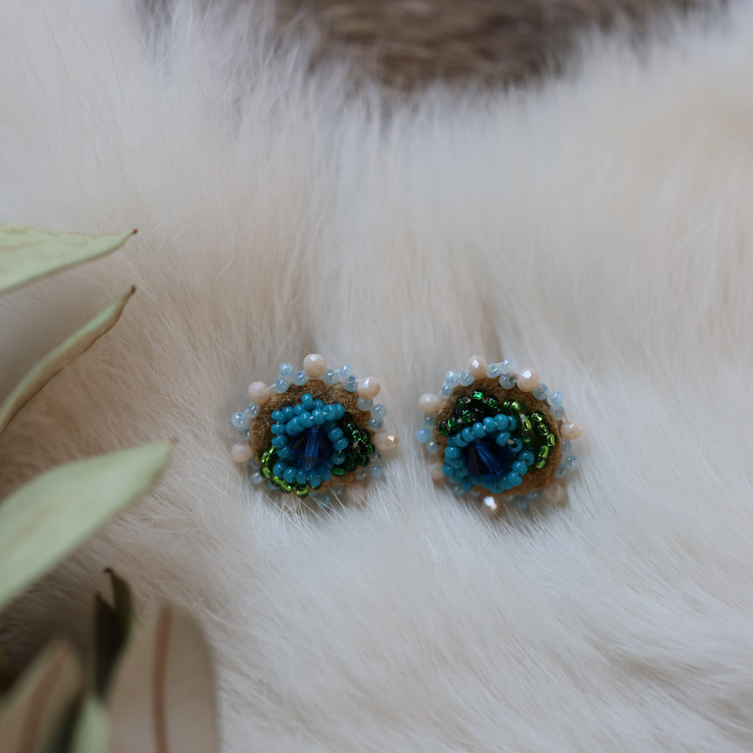 Pieces of Work by Mercedes G. Mini Beaded Floral Studs