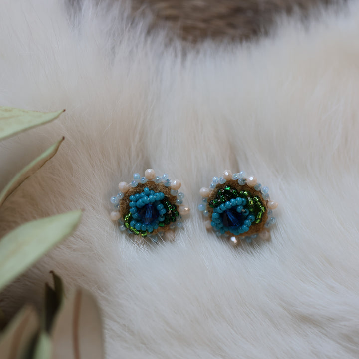 Pieces of Work by Mercedes G. Mini Beaded Floral Studs