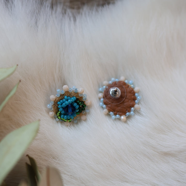 Pieces of Work by Mercedes G. Mini Beaded Floral Studs