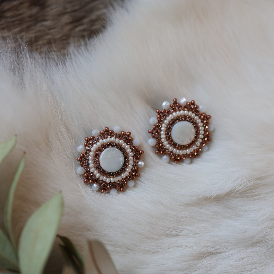 Pieces of Work by Mercedes G. Mini Mother of Pearl Studs