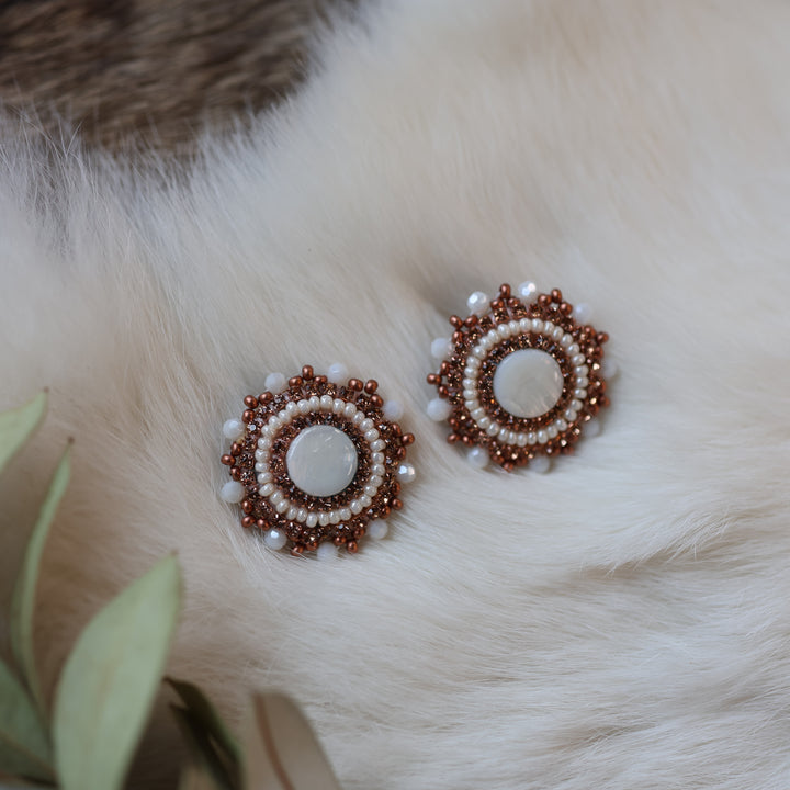 Pieces of Work by Mercedes G. Mini Mother of Pearl Studs
