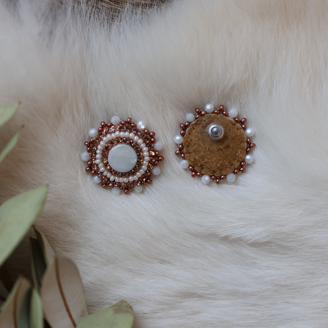 Pieces of Work by Mercedes G. Mini Mother of Pearl Studs
