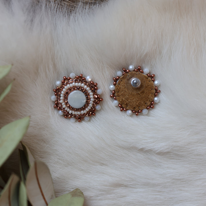 Pieces of Work by Mercedes G. Mini Mother of Pearl Studs